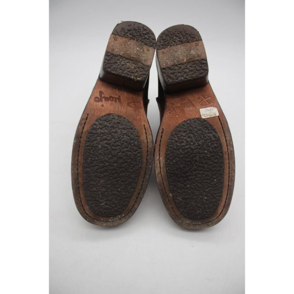 P Monjo Women's Size EU 37 Heeled Leather Boot Shoe Brown Buckle Strap - Picture 8 of 11